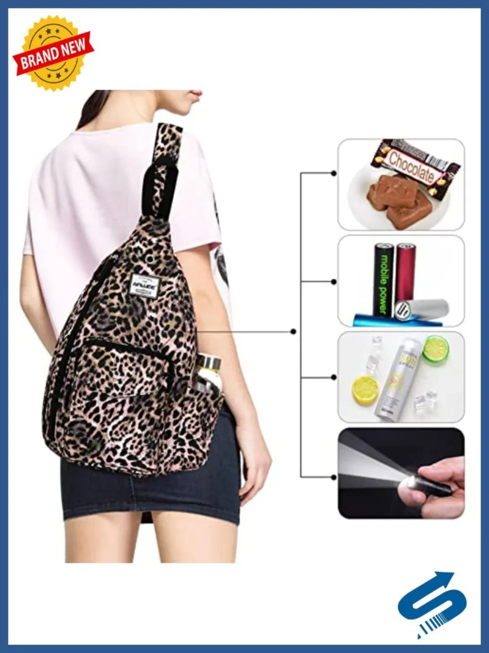Water Resistant Sling Backpack Crossbody Anti-Theft Adjustable Strap Travel